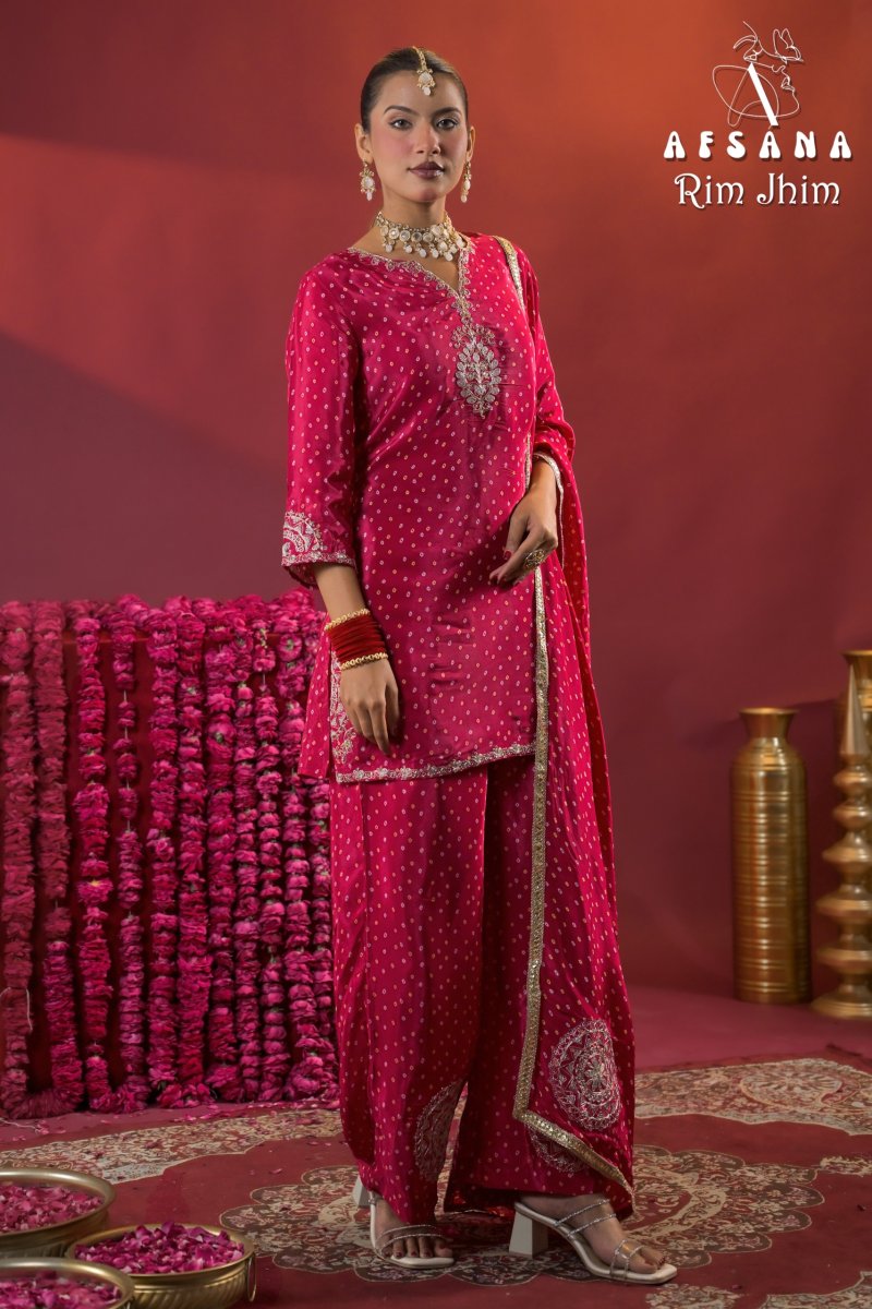 Rim Jhim By Afsana Crepe Readymade Suits